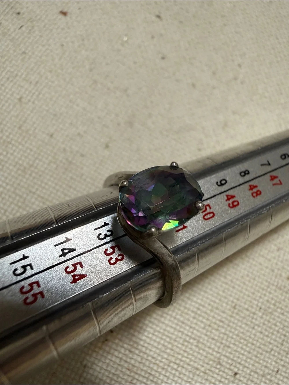 Sterling Silver 925 Mystic Topaz Oval Solitaire Ring in Iridescent size 6 - Picture 10 of 12